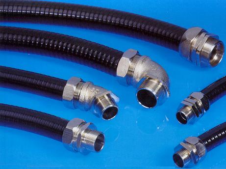 45 ° & 90 ° Fittings for Liquid Tight, Spiral & Pliable Brass Conduits Fitting