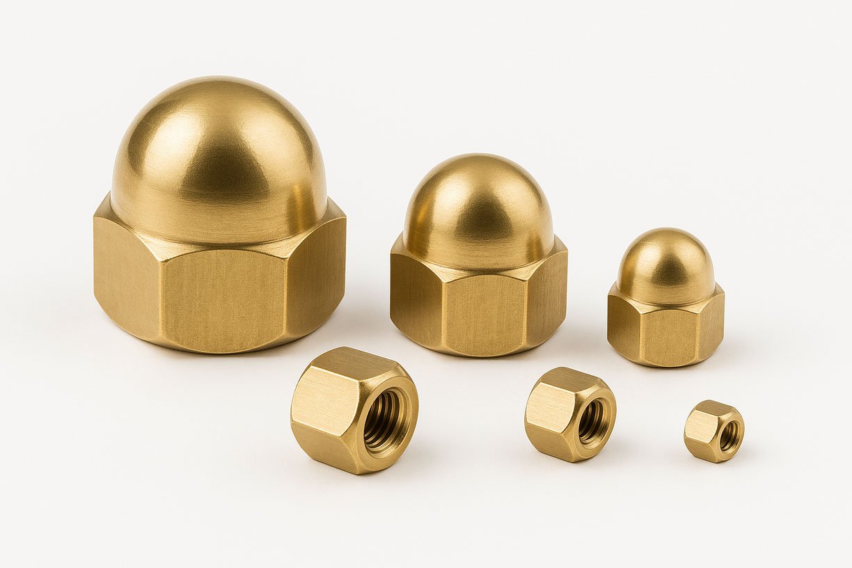 Brass Cap Acorn Dome Nuts